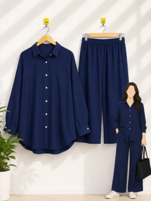2 Piece Co-Ord Set – Navy Blue