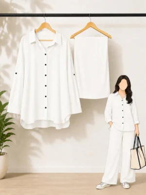 2 Piece Co-Ord Set – White