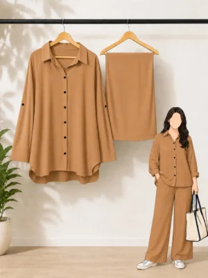 2 Piece Co-Ord Set – Camel Color