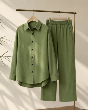 2 Piece Co-Ord Set – Olive Green