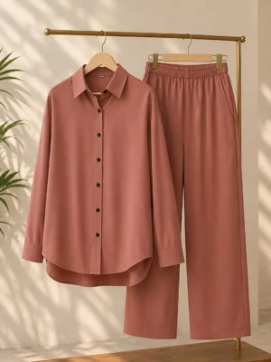 2 Piece Co-Ord Set – Dusty Rose