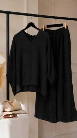2 Piece Banat Daily Wear Suit – Jet Black