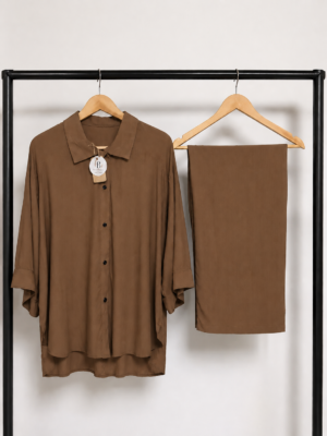 2 Piece Co-Ord Set - Camel Brown
