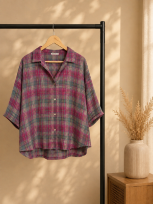 Mauve Plaid Casual Shirt