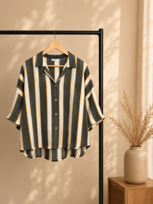 1 Piece Plaid Shirt – Charcoal Grey & Beige