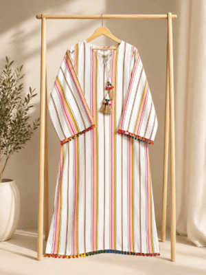 Rainbow print kaftans