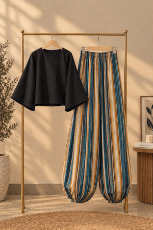 Black Kurti with Balloon Pants